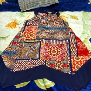 Women's tank top dress style open in the back. Nice collar neckline